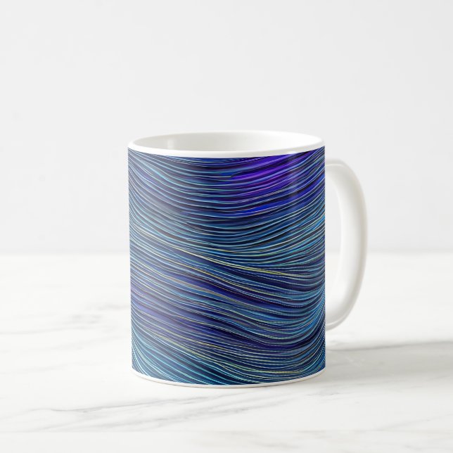 Abstrakte Seascape Fractured Waves 05 Kaffeetasse (VorderseiteRechts)
