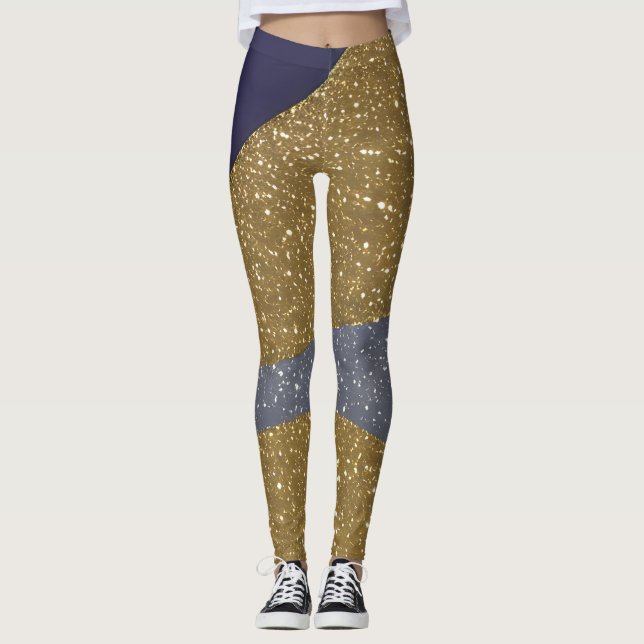 Abstrakte Seascape Fractured Waves 10 Leggings (Vorderseite)