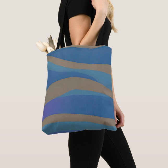 Abstrakte Seascape Fractured Waves 12 Tasche (Von Nahem)