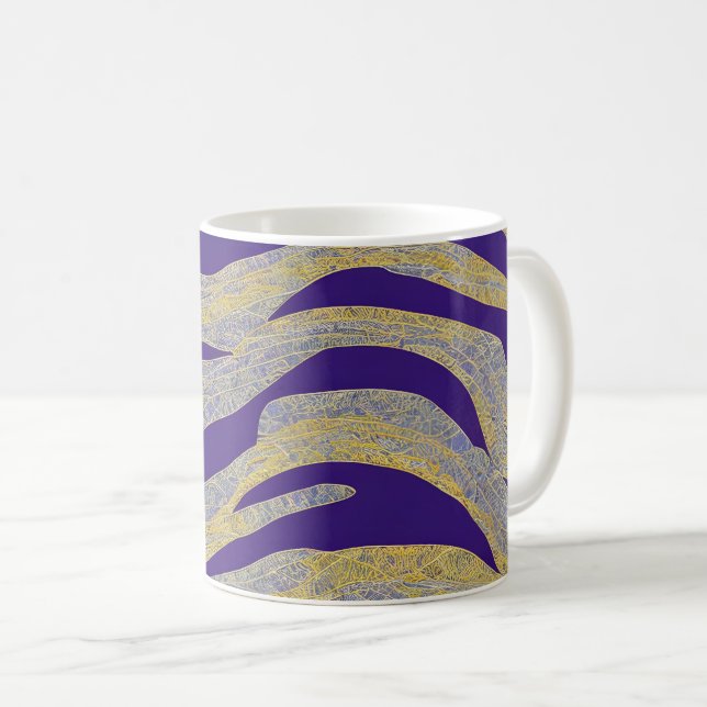 Abstrakte Seascape Fractured Waves 13 Kaffeetasse (VorderseiteRechts)