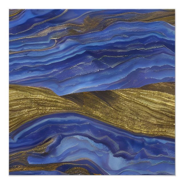 Abstrakte Seascape Fractured Waves 14 Poster (Vorderseite)