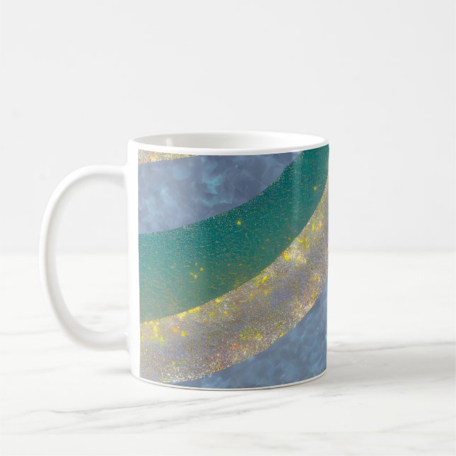 Abstrakte Seascape Fractured Waves 16 Kaffeetasse (Links)