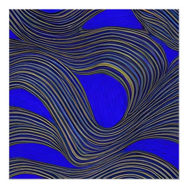 Abstrakte Seascape Fractured Waves 18 Poster (Vorderseite)