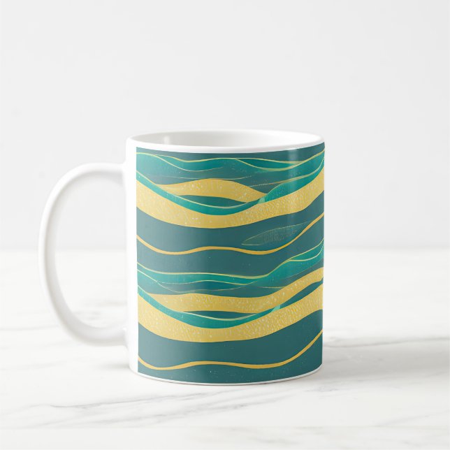 Abstrakte Seascape Fractured Waves 20 Kaffeetasse (Links)