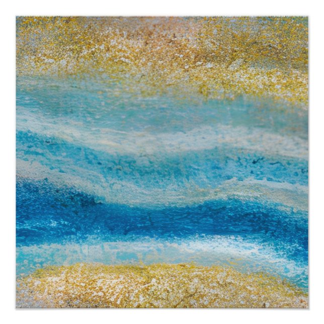 Abstrakte Seascape Fractured Waves 22 Sandy Bottom Poster (Vorderseite)