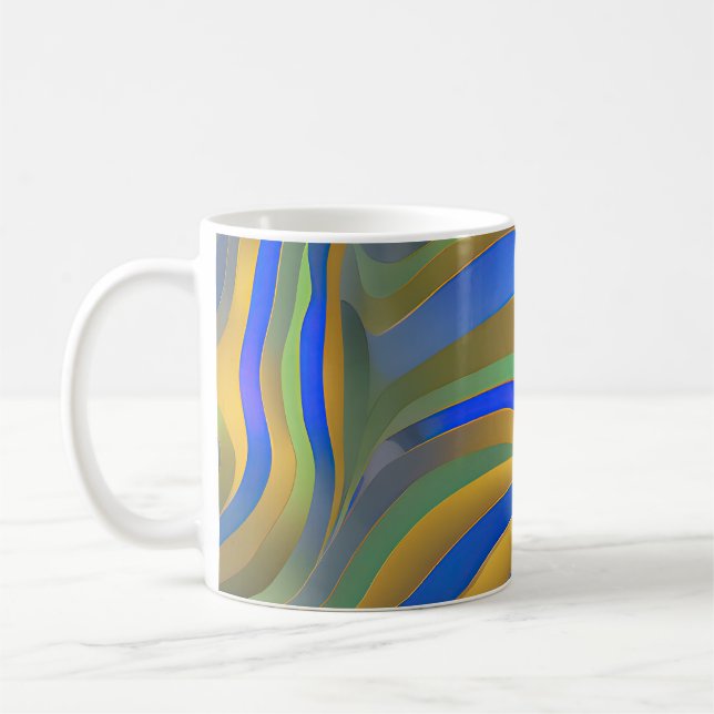 Abstrakte Seascape Fractured Waves 25 Kaffeetasse (Links)