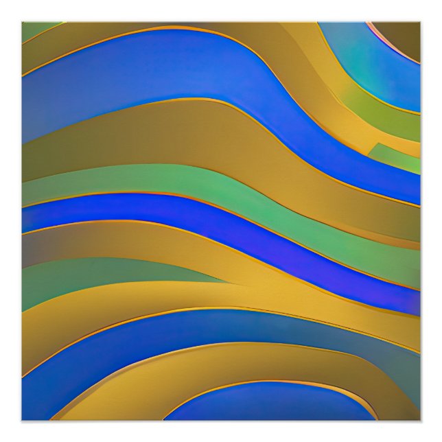 Abstrakte Seascape Fractured Waves 25 Poster (Vorderseite)