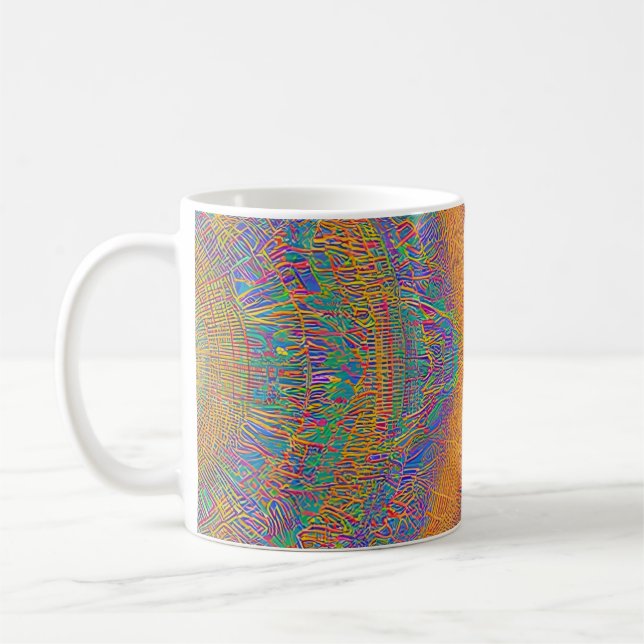 Abstrakte Seascape Fractured Waves 27 Kaffeetasse (Links)