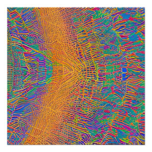 Abstrakte Seascape Fractured Waves 27 Poster