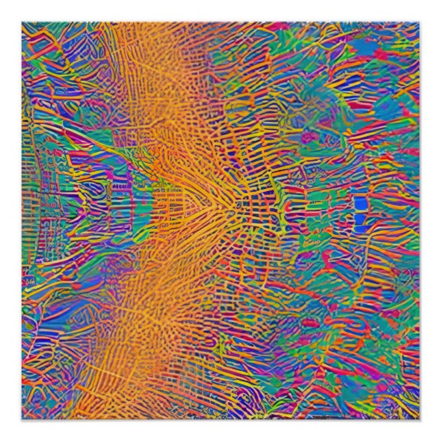 Abstrakte Seascape Fractured Waves 27 Poster (Vorderseite)