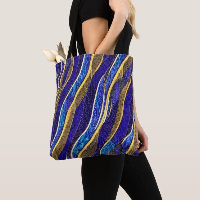 Abstrakte Seascape Fractured Waves 33 Tasche (Von Nahem)
