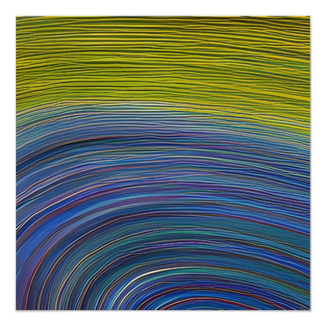 Abstrakte Seascape Fractured Waves 34 Poster (Vorderseite)