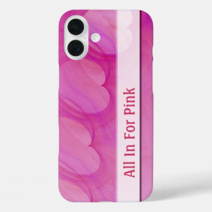 Abstrakte Seidenrosa Herzlinie iPhone 16 Plus Hülle