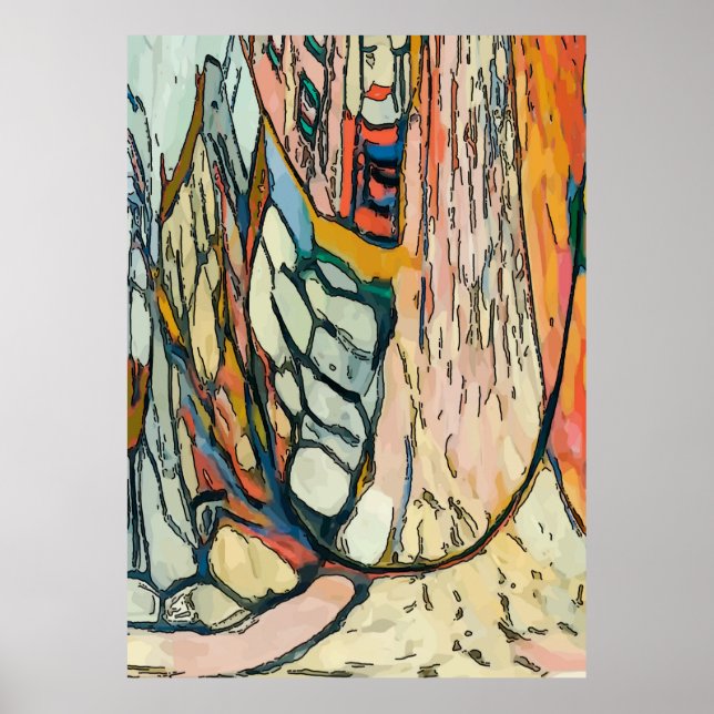 Abstrakte Seite im Fenster Poster (Vorne)