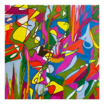 Abstrakte Sharpie Art, "Jazz Feature" Glossy Poste