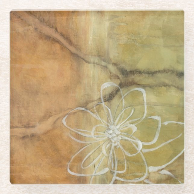 Abstrakte Silhouette auf dem Hintergrund des Tans Glasuntersetzer (Vorderseite)