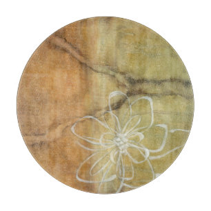 Abstrakte Silhouette-Malerei auf TAN-Hintergrund Schneidebrett