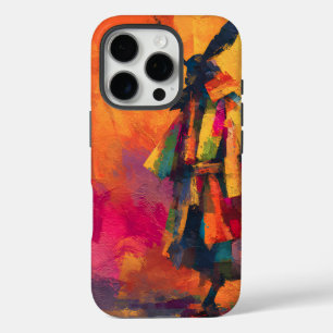 Abstrakte Silhouette Samurai Warrior iPhone 16 Pro Hülle