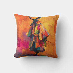Abstrakte Silhouette Samurai Warrior Kissen