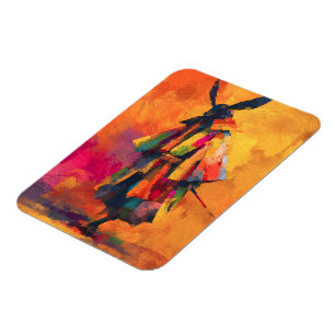 Abstrakte Silhouette Samurai Warrior Magnet