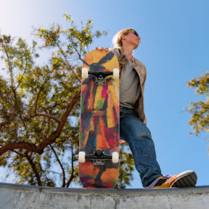 Abstrakte Silhouette Samurai Warrior Skateboard