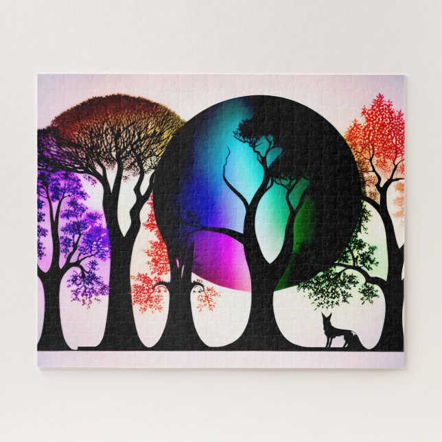 Abstrakte Silhouetten mit Farbabstrichen (Horizontal)