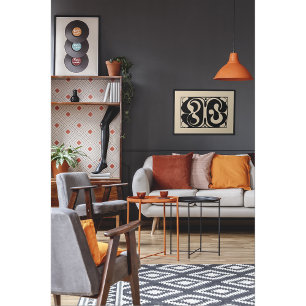 Abstrakte Sinfonie - Fett Schwarz & Beige Poster