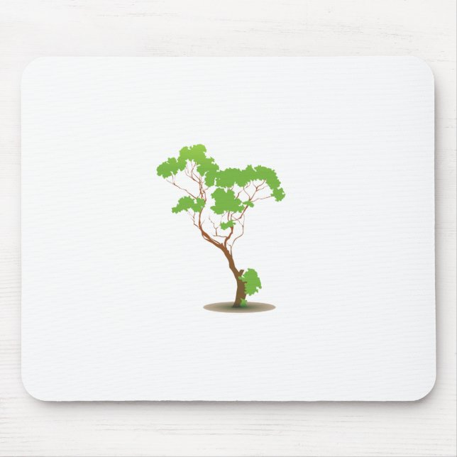 Abstrakte Singlegraphik des Eichenbaums Mousepad (Vorne)