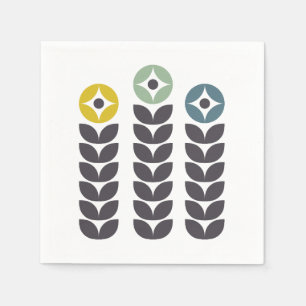 Abstrakte skandinavische Blume Serviette