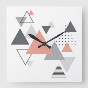 Abstrakte skandinavische Geometrie Quadratische Wanduhr
