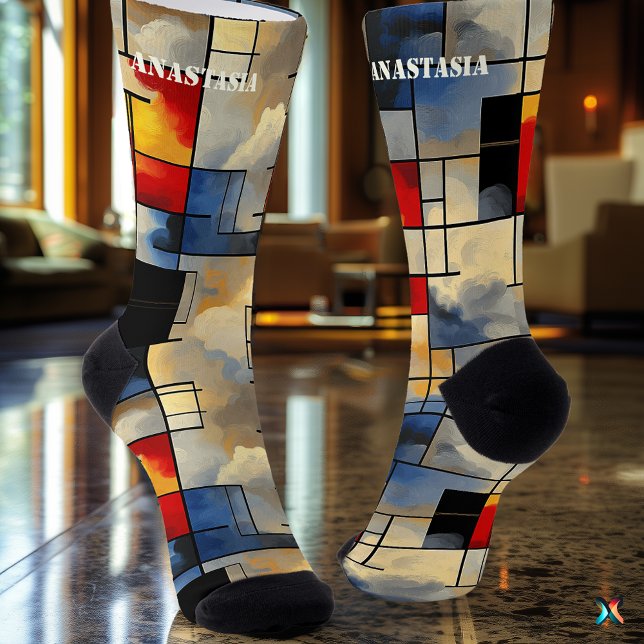 Abstrakte Sky Socks mit geometrischem künstlerisch Socken (Von Creator hochgeladen)