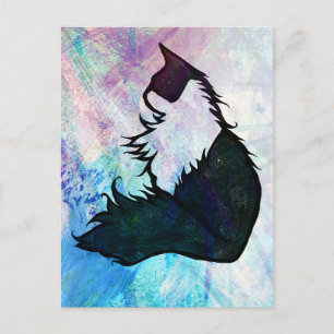 Abstrakte Smoking-Katze Postkarte