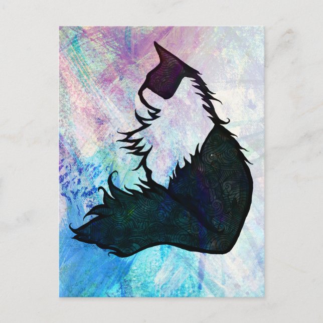 Abstrakte Smoking-Katze Postkarte (Vorderseite)