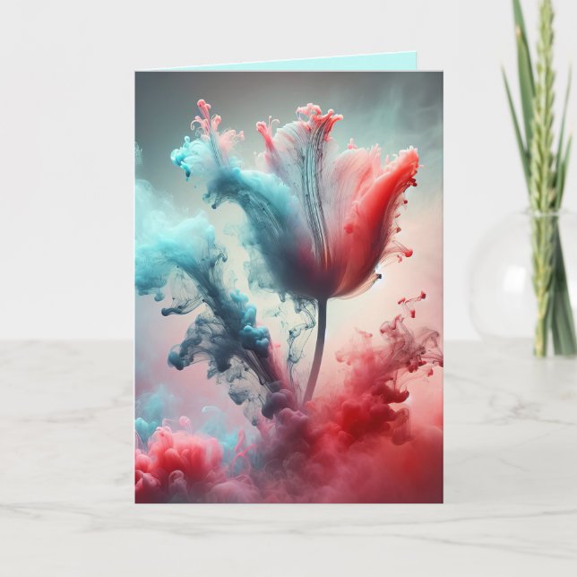 Abstrakte Smoky Tulip zum Geburtstag Karte (Vorderseite)