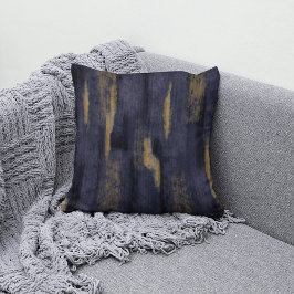 Abstrakte Soft Hues Deep Blue & Gold Kissen