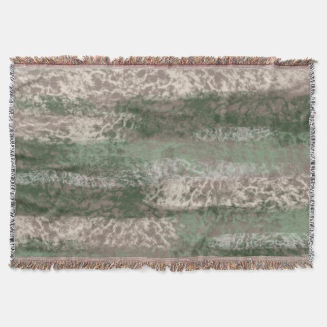 Abstrakte Soft Hues Grau Beige Green Decke (Vorderseite)