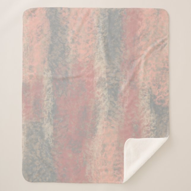 Abstrakte Soft Hues Grau Beige Pink Sherpadecke (Vorderseite)