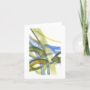 Abstrakte Sommer-Blätter Wasserfarbennotecard Dankeskarte