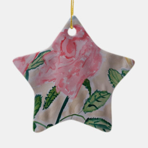 Abstrakte Sommer Rose Keramik Ornament
