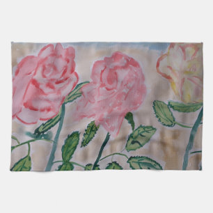 Abstrakte Sommer Rose Teetuch Geschirrtuch