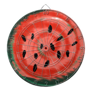 Abstrakte Sommer Wirbelige Rote Wassermelone Dartscheibe