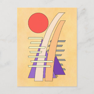 Abstrakte Sonne, Schatten, Reflexionen und Struktu Postkarte