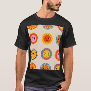 Abstrakte Sonnen: ethnisch nahtlos. T-Shirt