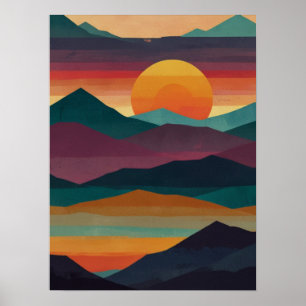 Abstrakte Sonnenaufgangsspitzen Poster