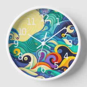Abstrakte Sonnenbänke Art Illustration Uhr