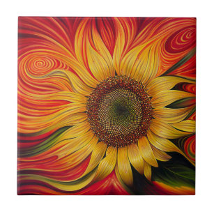 Abstrakte Sonnenblume Fliese