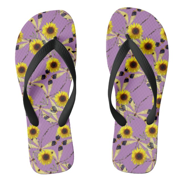 Abstrakte Sonnenblume Flip Flops (Fußbett)