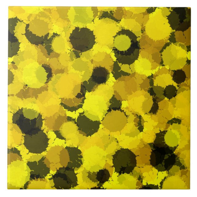 Abstrakte Sonnenblume Natur inspirierendes Muster Fliese (Vorderseite)