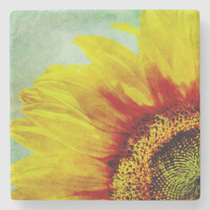Abstrakte Sonnenblume Steinuntersetzer