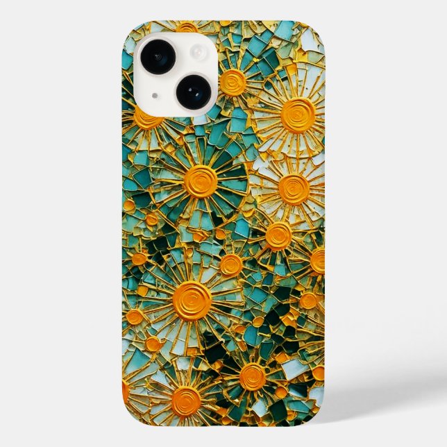Abstrakte Sonnenblumen 102 Case-Mate iPhone 14 Hülle (Rückseite)